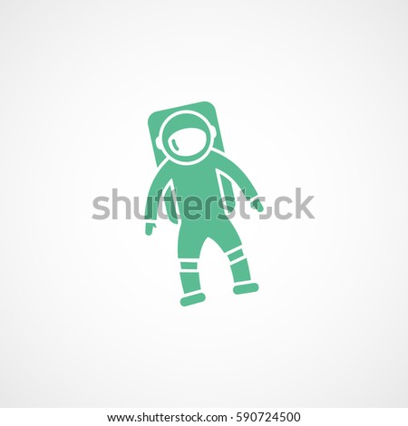 Astronaut Flat Icon On White Background Stock Vector 584761582