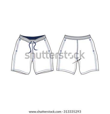 Men Swim Shorts Vector Template Stock Vector 313335293 - Shutterstock