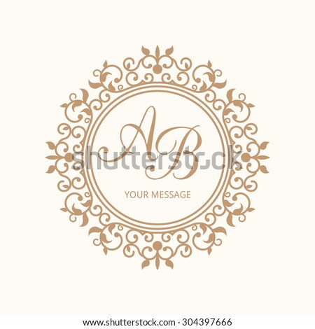 vector emblem wedding free One Template Monogram Elegant Vector Stock Design Floral