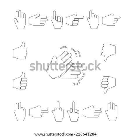 Hands Vector Icons Set Eps 10 Stock Vector 145522546 - Shutterstock