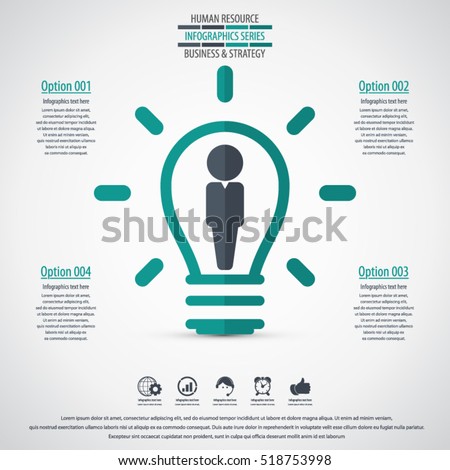 Business management, strategy or human resources infographic. Human resource icon. EPS 10 vector. Can be used for any project