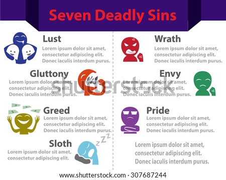 What are the symbols of the seven deadly sins?