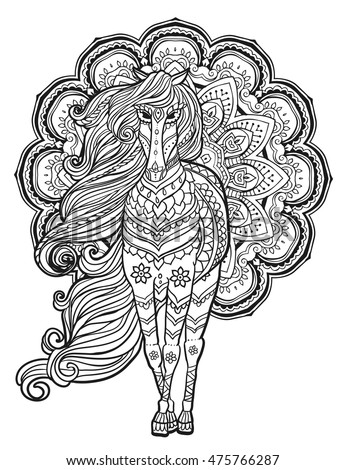 Download Horse Head Coloring Page Stock Images, Royalty-Free Images ...