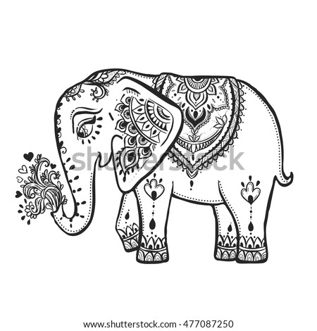 hand drawn zentangle elephant mandala stock vector hand drawn zentangle elephant mandala stock vector