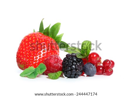 red fruits on white background