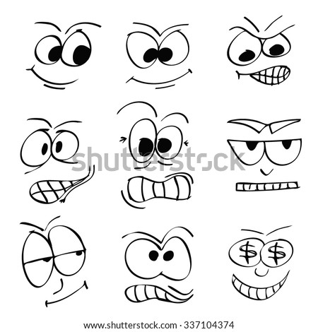 Funny Cartoon Eyes All Separate Layers Stock Vector 68705116 - Shutterstock