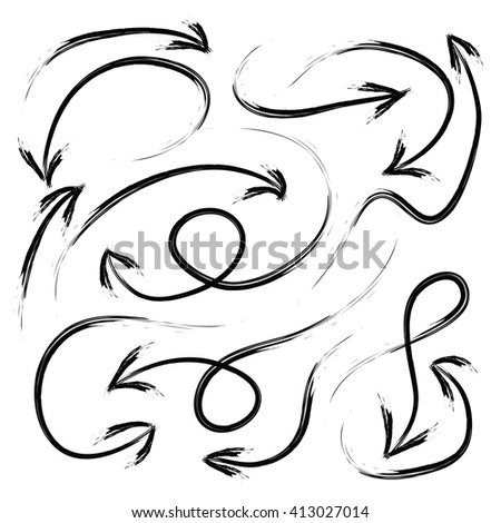 Graffiti Arrows Set Vector Set Old Stock Vector 612076067 