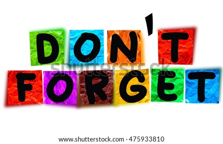 Dont Forget Stock Photo (Royalty Free) 475933810 - Shutterstock