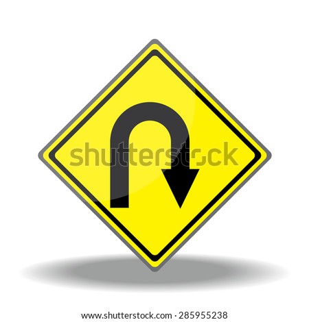 Traffic Sign U Turn Stock Vector 284149415 - Shutterstock