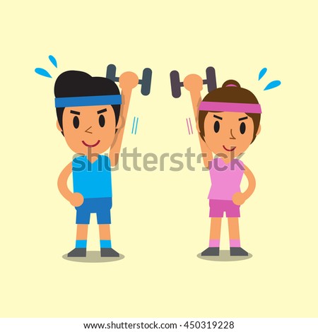 Cartoon Man Woman Doing Lunge Exercise Stock Vector 284972825 ...