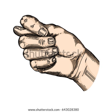 Pointing Finger Thumbs Sign Illustration Sketched Set Stock Vector Shutterstock