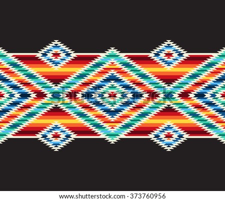  Tribal  Seamless Colorful Geometric Border Pattern Stock 