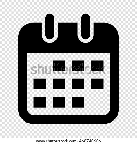 Calendar Icon Black On Transparent Background Stock Vector 468740606
