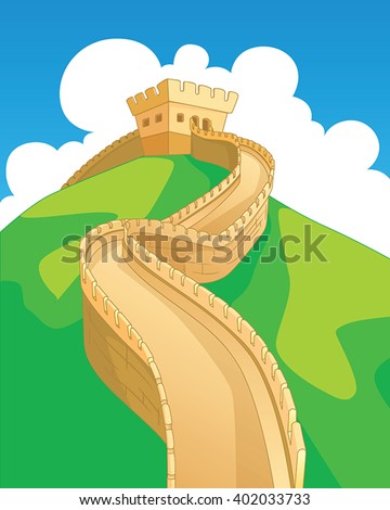 Cartoon Great Wall Of China Stock Images, Royalty-Free Images & Vectors ...