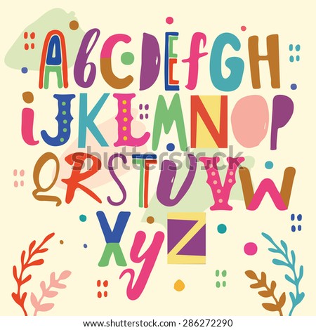 Girly Alphabet Vector Set More Letters Stock Vector 117891385 ...