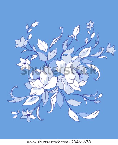 Vector Blossoming Twig Jasmin Silhouette Spring Stock Vector 57442108