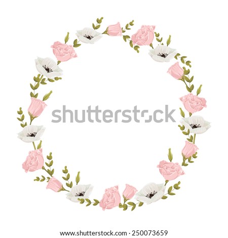 Vector Floral Wreath Frame Stock Vector 250073659 - Shutterstock