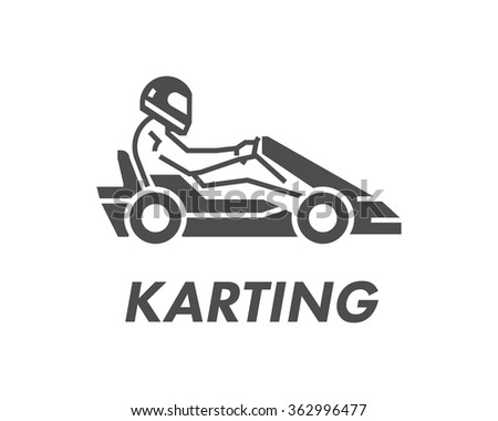 karting kart symbol vector icon racer linear silhouette figures label flat sport line shutterstock tow truck badge illustration vectors royalty