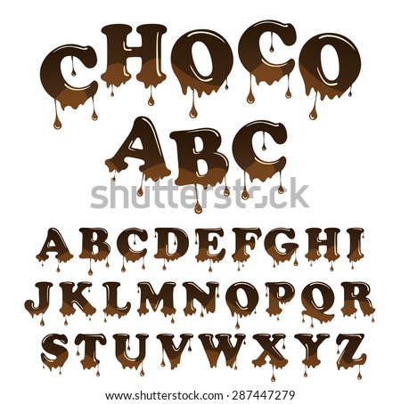 Download Vector Milk Chocolate Alphabet Shiny Glazed Stock Vector ...