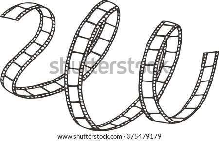 Black and white film strip hand drawn illustration Black and white film strip hand drawn illustration