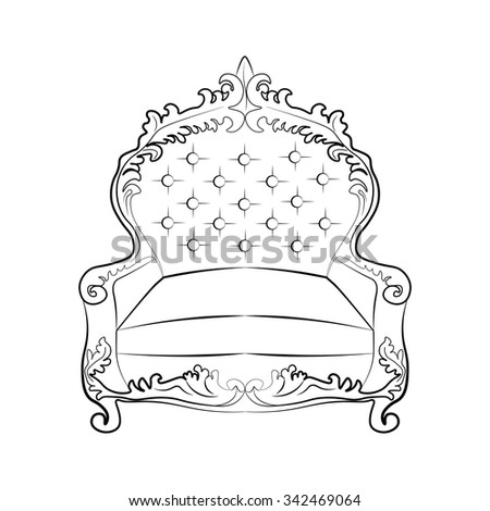 Royal Sofa Pillows Chandelier Luxurious Interior Stock Illustration ...