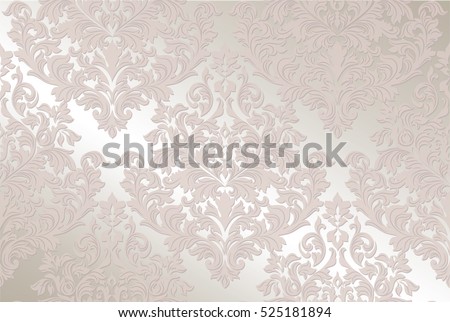 Vintage Baroque damask delicate pattern Imperial style. Vector decor background. Luxury Classic ornament. Royal Victorian texture for wallpapers, textile, fabric. Pink Rose quartz color