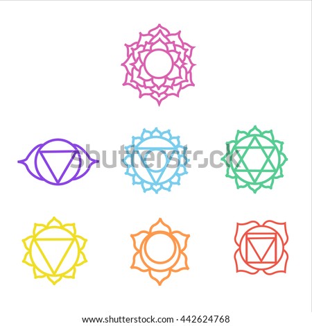 Chakras Vector Set Stock Vector 245058835 - Shutterstock