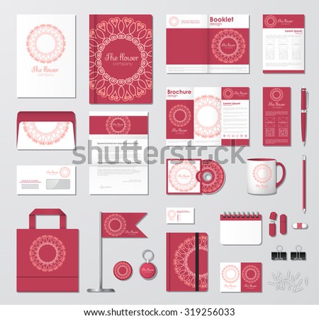 business corporate identity template floral logo stock vector business corporate identity template floral logo stock vector, Presentation templates