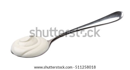 yogurt on spoon