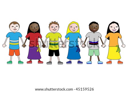 Asean Boys Girls Traditional Costume Flag Stock Vector 178822796 ...