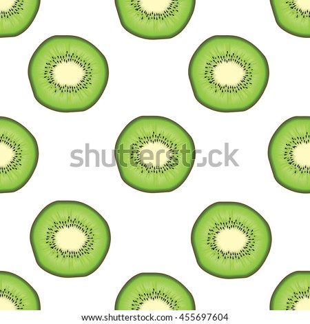 kiwi fruit seamless pattern white background