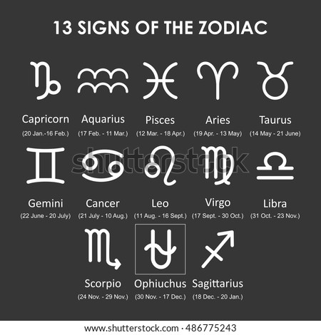 stock vector  signs zodiac horoscope ophiuchus dates vector 486775243