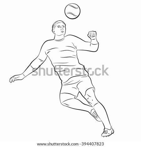 Sketchheaded Soccer Player Black White Drawing Stock Vector 394407823 ...