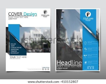 Blue annual report brochure flyer design template vector, Leaflet cover presentation abstract flat background, layout in A4 size