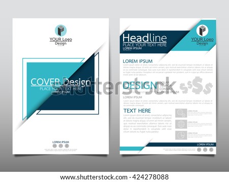 Blue triangle annual report brochure flyer design template vector, Leaflet cover presentation abstract geometric background, layout in A4 size