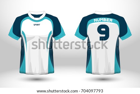 Blue White Layout Football Sport Tshirt Stock Vector 704097793 ...