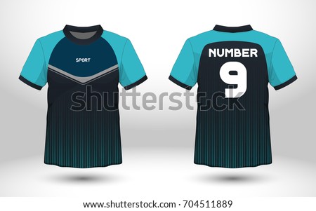 Download Blue Black Layout Football Sport Tshirt Stock Vector ...