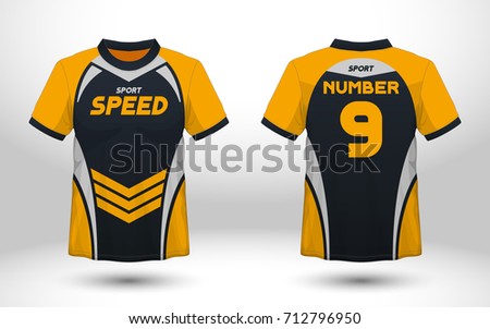 Download Yellow Black Layout Football Sport Tshirt Stock Vector 712796950 - Shutterstock