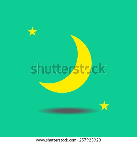 vector moon and stars - stock vector