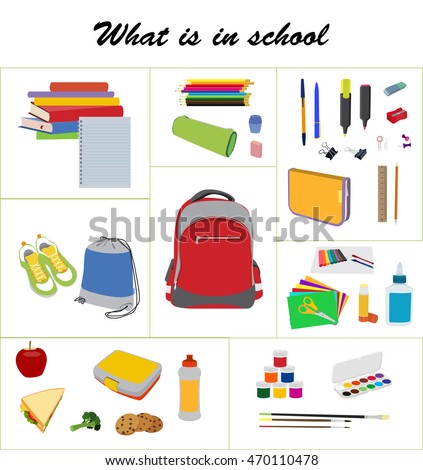 Vector Illustration Cartoon Back School Vocabulary Stock Vector ...