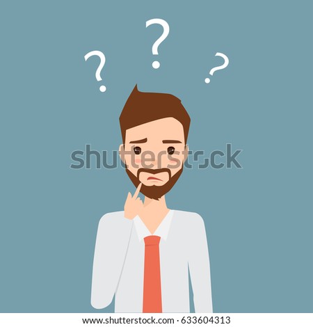 Thinking Man Question Mark Cartoon Vector Stock Vector 633604313 ...