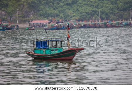 Hai Phong, Viet Nam, July 12, 2015, Fishermen village in CatBa Island. Fisheries here well developed fishing. Tourists can visit the island to visit the fishing villages with very cheap costs