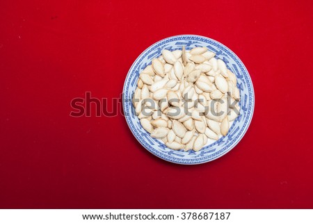 Vietnamese food for Tet holiday in spring, jam is traditional food on lunar new year, can make from sweet potato, lotus seed, ginger with sugar, colorful background for Vietnam custom