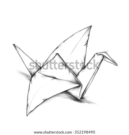 Paper Crane 库存插图 352198490 - Shutterstock