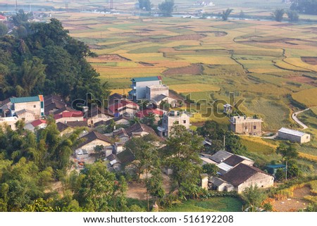 Rice field in Cao Bang province. Caobang is North East province of Vietnam near China