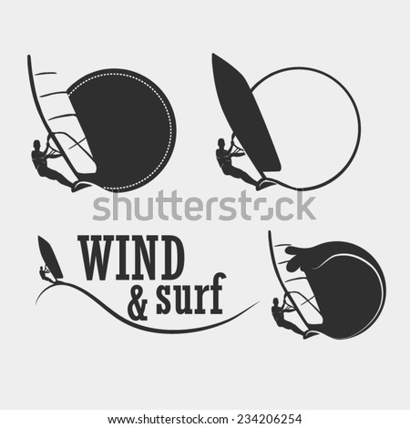 Windsurfing Vector Illustration Logo Stock Vector 238207180 - Shutterstock