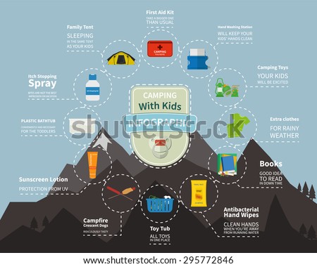 Download Camping Travel Kids Infographic Summer Family Stock Vector ...