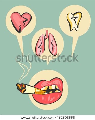 Lungs Smoke Smoking Harm Poster Damaged Stock Vector 442952764 ...