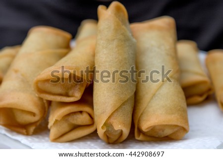 homemade deep fried spring rolls