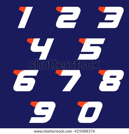 Sport Numbers Set Logo Design Template Stock Vector 425088376